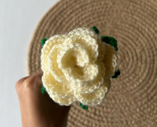 White Rose Flower Bouquet – Premium Crochet Floral